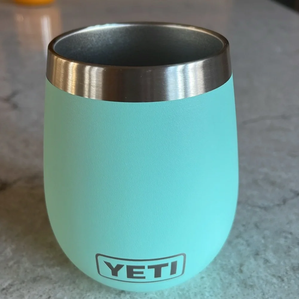 Yeti Rambler 10oz Insulated Wine Tumbler, Agua Green, Stainless Steel